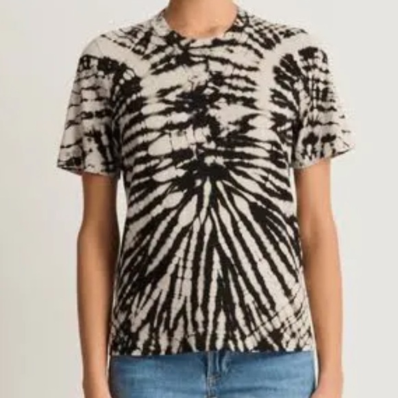 Raquel Allegra Tops - NWT $150 Raquel Allegra Black White Tie Dye Boy Tee T-Shirt